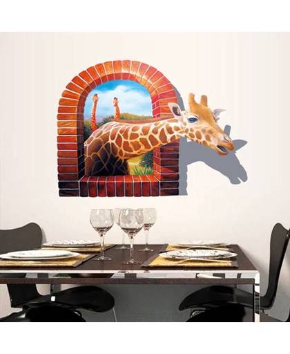 3D Giraffe Muursticker van PVC Materiaal
