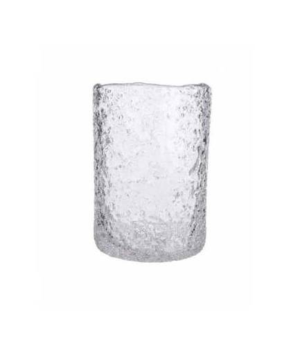 Glazen vaas ice finish 14 x 24 cm