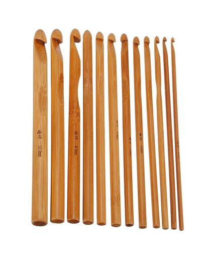 12 Bamboe Haaknaalden