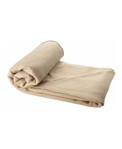 Fleece deken beige 150 x 120 cm