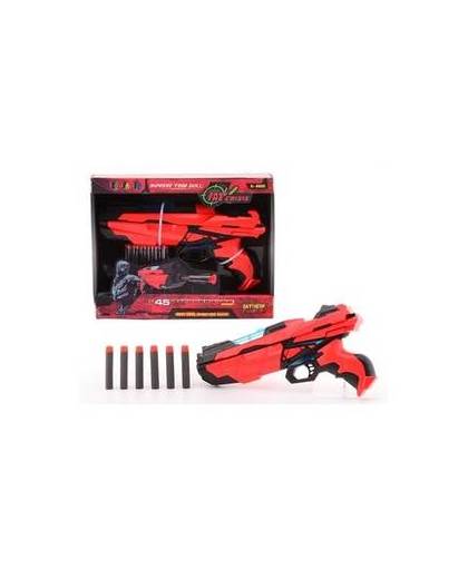 Speelgoed pistool rood zwart 29 cm