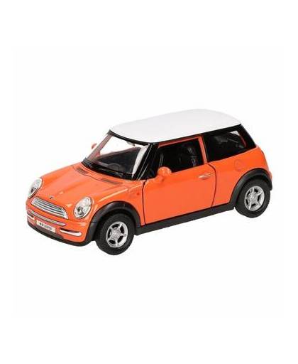 Speelgoed oranje mini cooper auto 12 cm