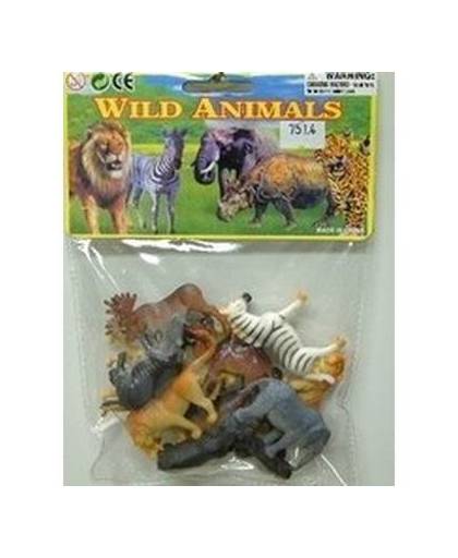 Wilde dieren van plastic 12 stuks
