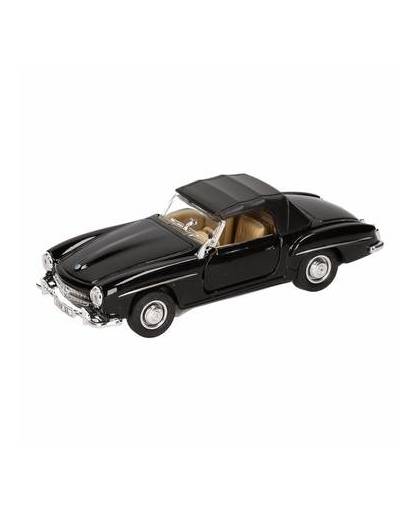 Speelgoed zwarte mercedes-benz 190sl 1955 dichte cabrio 15 cm