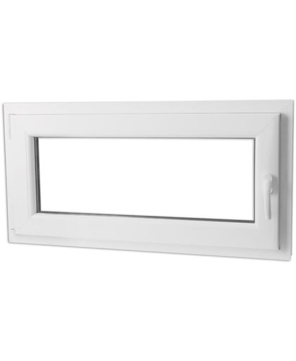 vidaXL PVC raam met dubbel glas en handvat rechts 1200 x 600 mm