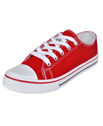 Klassieke lage sneakers met veters voor dames rood (maat 38)
