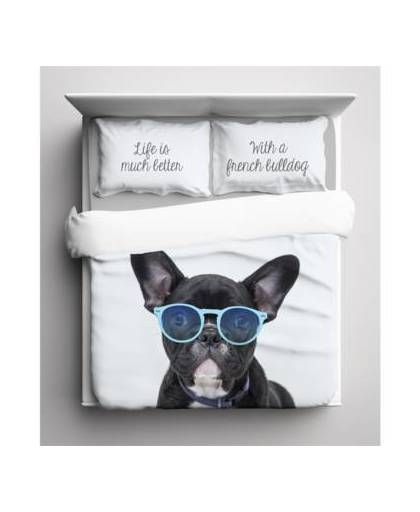 Nightlife dekbedovertrek french bulldog-140x200/220