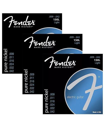 Fender - Pure Nickel Original 150L - 3 Packs Of Strings For Electric Guitar (009-042)