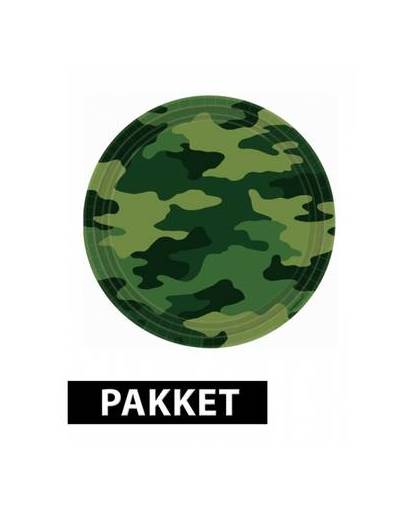 Camouflage kinderfeest pakket