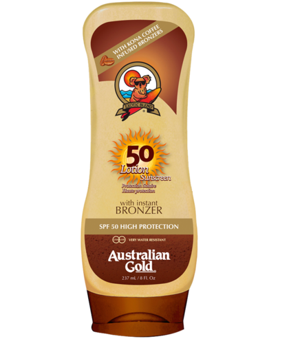 Australian Gold - Sunscreen Lotion w. Bronzer 237 ml - SPF 50