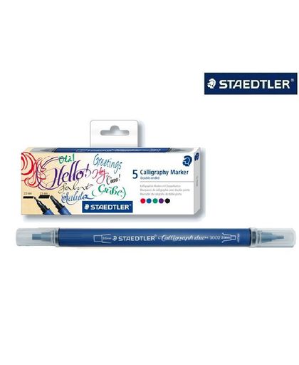 Staedtler - Double Ended Calligraphy Markers, 5 Pack (3002 C5)
