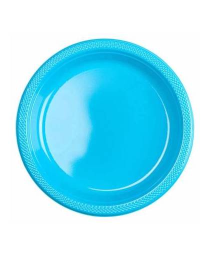 Lichtblauw borden plastic 23cm 10 stuks