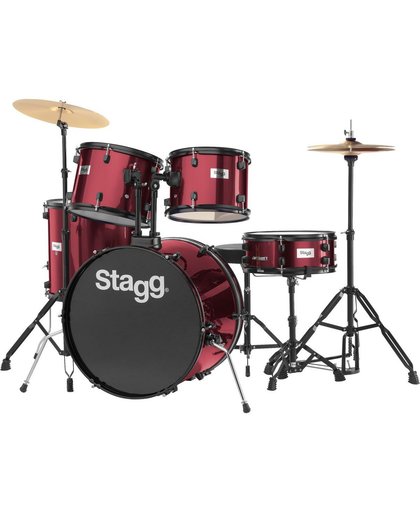 Stagg TIM122B WR vijfdelig drumstel incl. hardware en bekkens