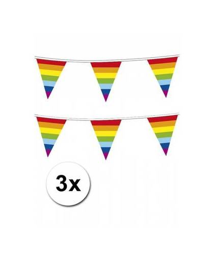 3x regenboog vlaggenlijn
