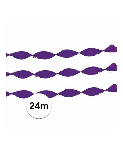 Paarse crepe papier slinger 24 m