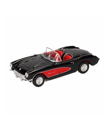 Speelgoed zwarte chevrolet corvette cabrio auto 12 cm