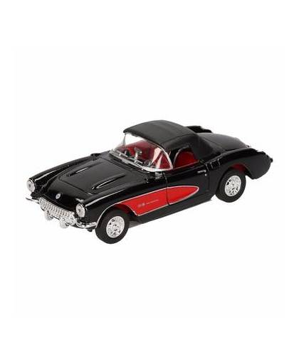 Speelgoed zwarte chevrolet corvette dichte cabrio 12 cm