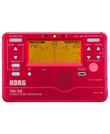 Korg TM-50 combo metronoom en stemapparaat rood