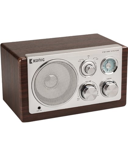 Konig HAV-TR1000 tafelradio Retro FM/AM 3W bruin
