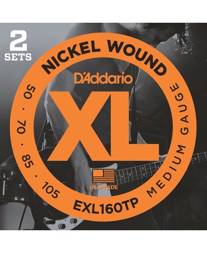 D'Addario EXL160TP Nickel Wound Bass Medium Twin Pack 50-105