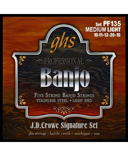 GHS PF135 Medium Light JD Crowe Signature Banjo Strings