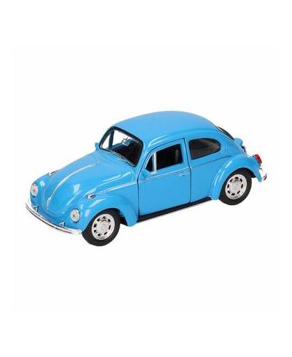 Speelgoed blauwe volkswagen kever classic auto 14,5 cm