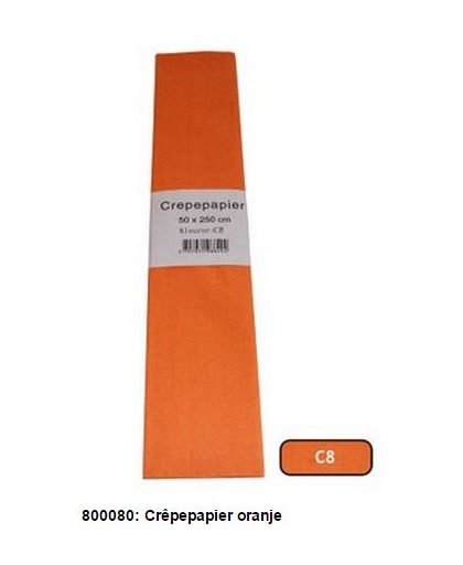 Crepepapier 50x250 oranje pak a 10 rol