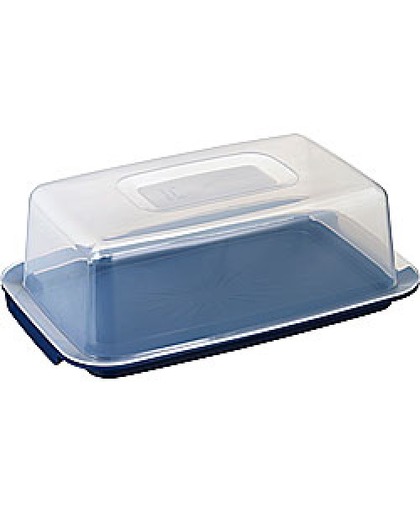 Sunware cakebox rechthoekig transp/blauw