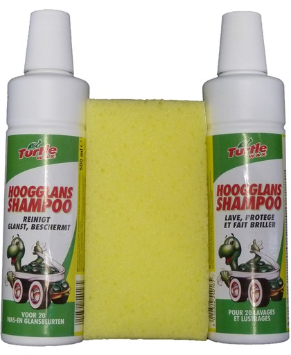 Turtle Wax wash&shine autoshampoo 2x500