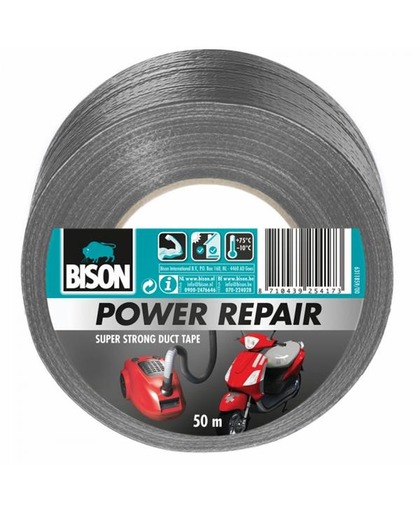 Bison Power repair tape grijs 50mtrx6cm