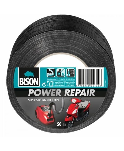 Bison Power repair tape zwart 50mtrx6cm