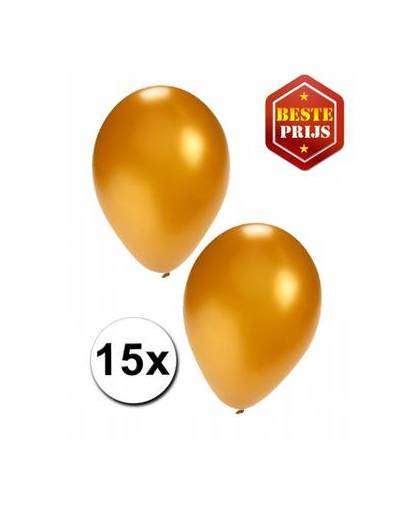 Gouden ballonnen 15 stuks