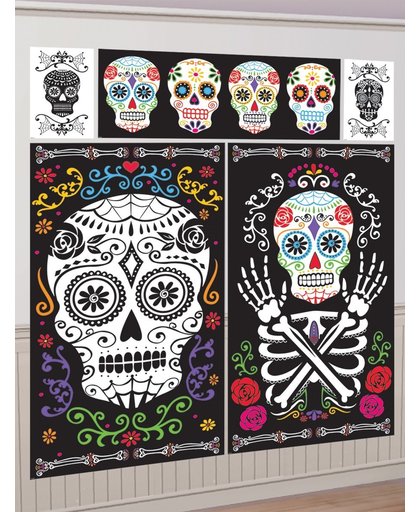 5 posters van het Mexicaanse doden festival - Feestdecoratievoorwerp