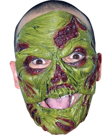 Masker van een groene zombie voor volwassenen Halloween - Verkleedmasker