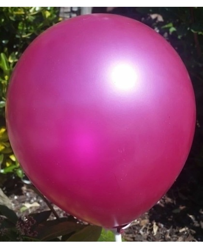 Donker roze parelmoer metallic ballon 30 cm hoge kwaliteit MET LOS LEDLAMPJE VOOR IN BALLON