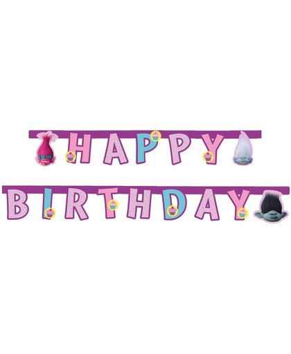 Trolls™ Happy Birthday slinger - Feestdecoratievoorwerp