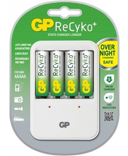 GP Recyko+ PB420 AA/AAA batterijlader + 4x AA 2100mAh batterijen