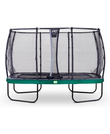 EXIT Elegant trampoline rectangular 244x427cm with safetynet Deluxe - green