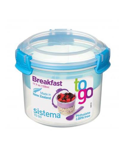 Sistema To Go ontbijtkom/vershouddoos - 530 ml - blauw