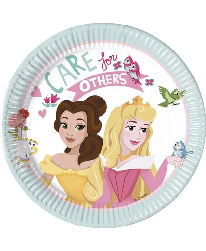 8 kleine kartonnen Disney Princesses™ borden - Feestdecoratievoorwerp