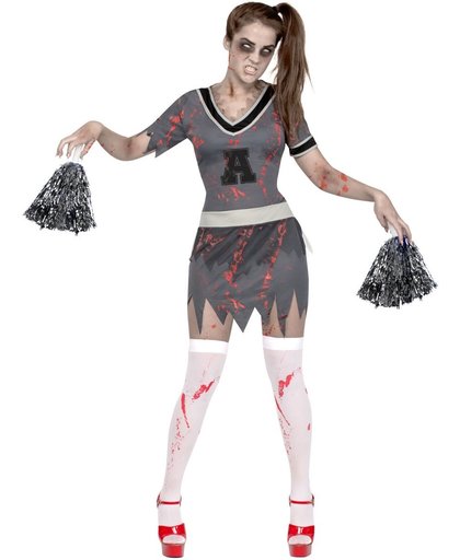 Grijs zombie cheerleader kostuum voor vrouwen - Verkleedkleding