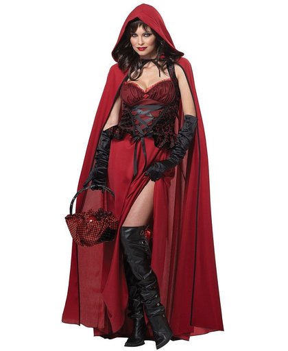 Sexy donker Roodkapje kostuum voor vrouwen - Verkleedkleding