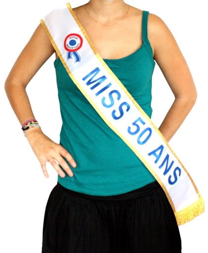 Blauwe Miss-sjerp 50 jaar - Verkleedattribuut