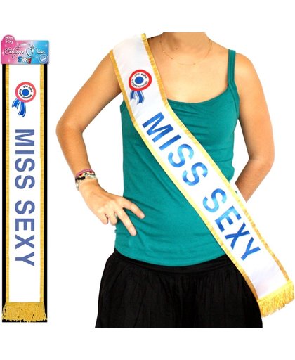Blauwe sjerp Miss sexy - Verkleedattribuut