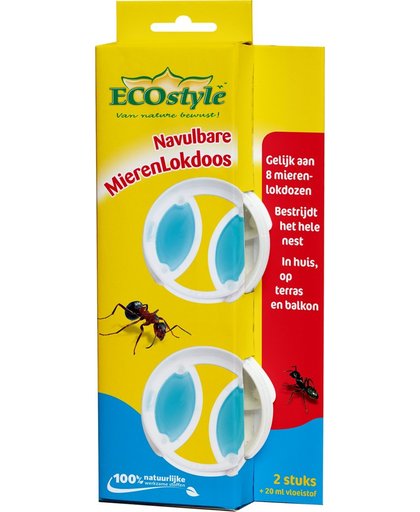 ECOstyle Navulbare MierenLokdoos - tegen mieren - 2 stuks