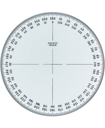 Kompasroos Aristo 360° 12 cm glashelder plexiglas
