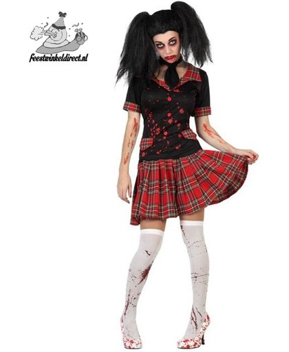 "Halloween kostuum bloederig schoolmeisje - Verkleedkleding - XL"