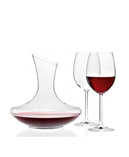 Leonardo decanteerdkaraf met twee elegante rode wijnglazen