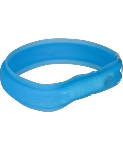 Trixie halsband voor hond usb flash light lichtgevend oplaadbaar blauw 30 mmx50 cm
