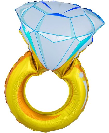 Grote diamantring ballon - Feestdecoratievoorwerp
